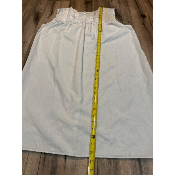 Vintage Gilead Lingerie Nightgown 1X Blue Lace Trim Sleeveless 50% Polyester 50% - Picture 7 of 9